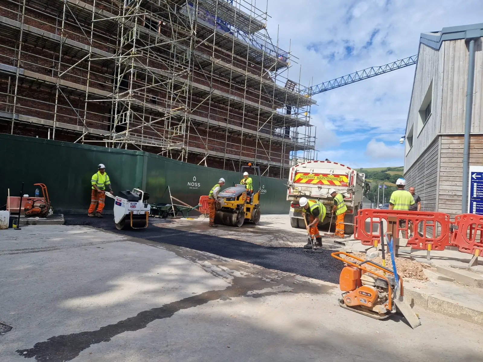 Tarmac reinstatement being rolled